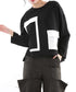 Geometric Panel Graphic Long Sleeve Top